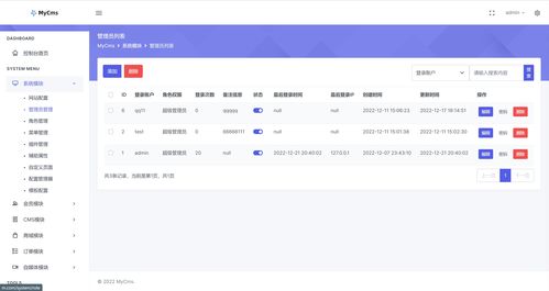 mycms 自媒體系統 v4.2 ,全新后臺模板發布